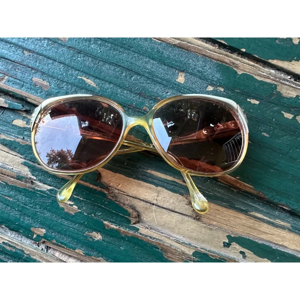 Vintage Safilo Oversized Sunglasses Translucent Yellow Made in Italy Retro